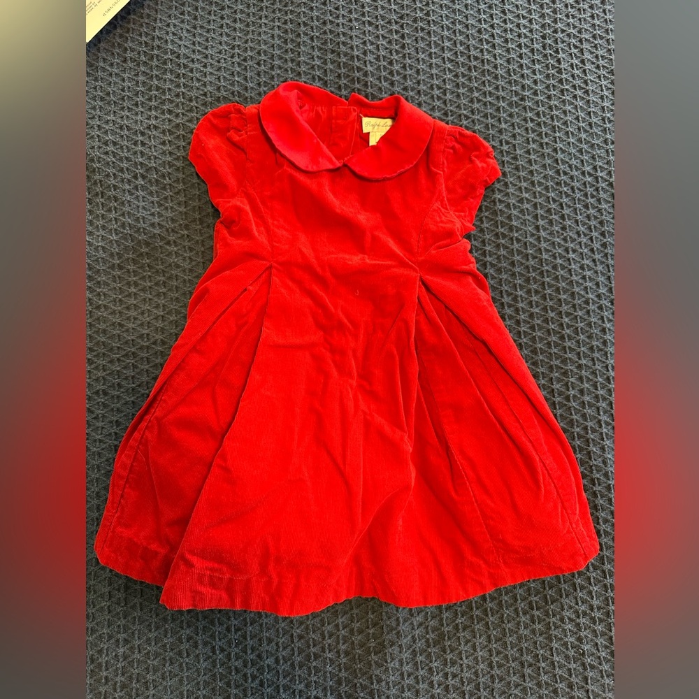 Ralph Lauren Red Corduroy Holiday  Dress with Bloomers